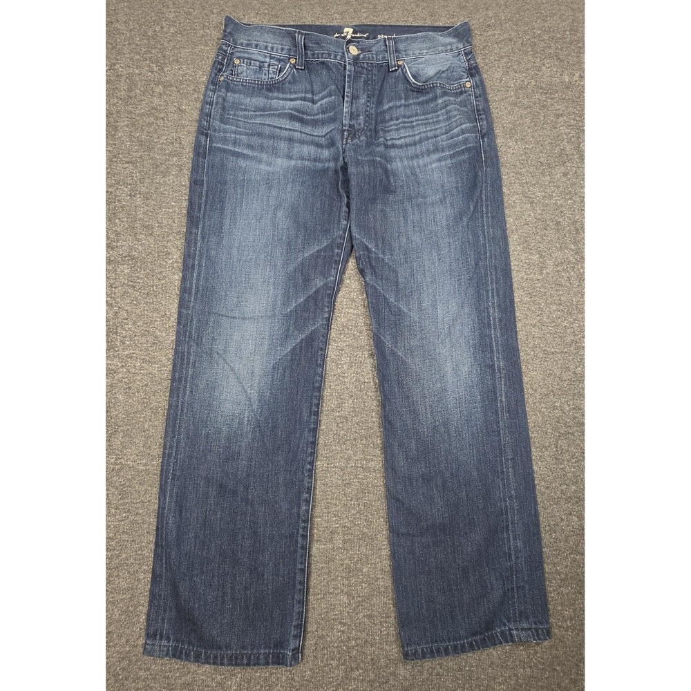 Men's 7 For All Mankind "Standard" blue jeans Size 33 waist Button Fly